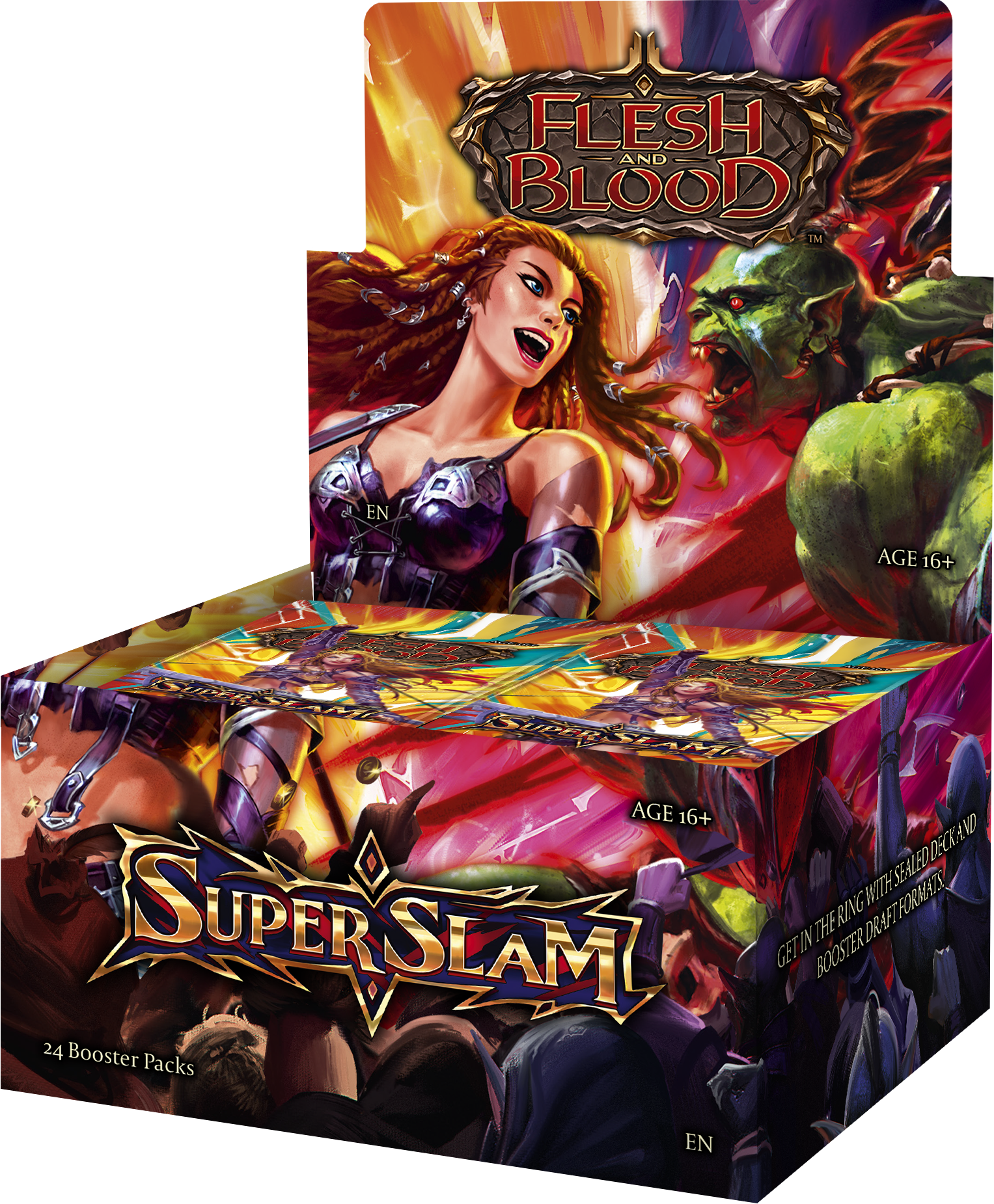 Flesh and Blood Super Slam: Booster Display, 24 Packs of 15, English Edition